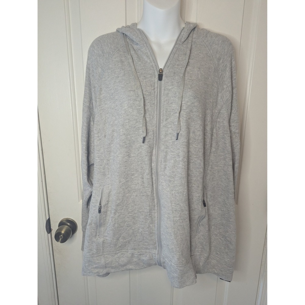 Ideology Woman Life On The Go Full Zip Hoodie Heather Gray 3X